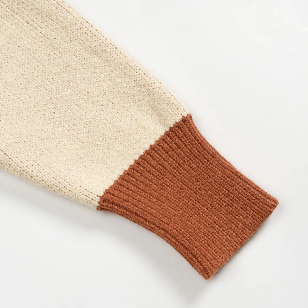 Men's khaki cactus striped jacquard sweater coat - Image 8