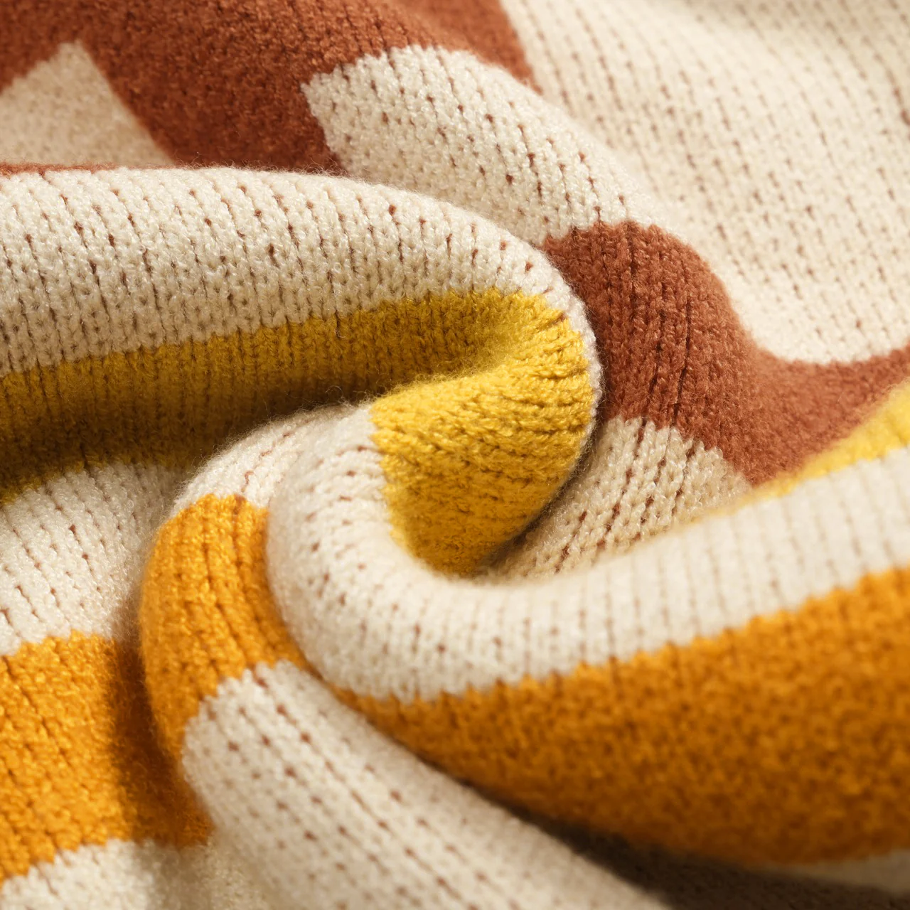 Men's khaki cactus striped jacquard sweater coat - Image 9