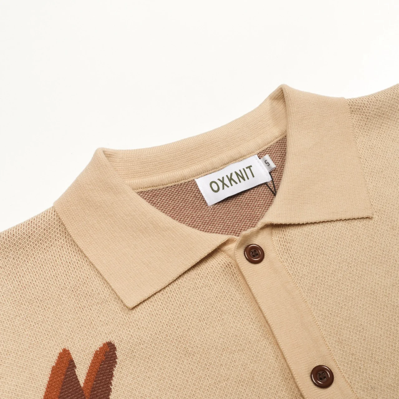 Men's khaki-colored animal print retro jacquard knitted cardigan - Image 4