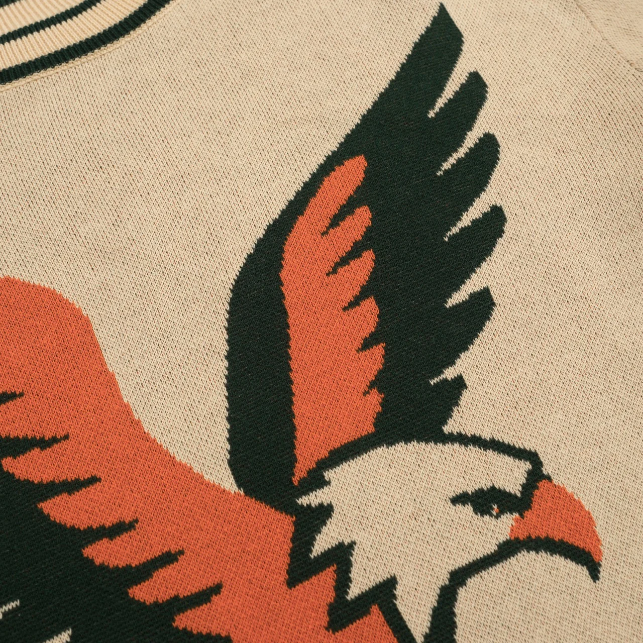 Men's khaki Eagle vintage jacquard knitwear - Image 5