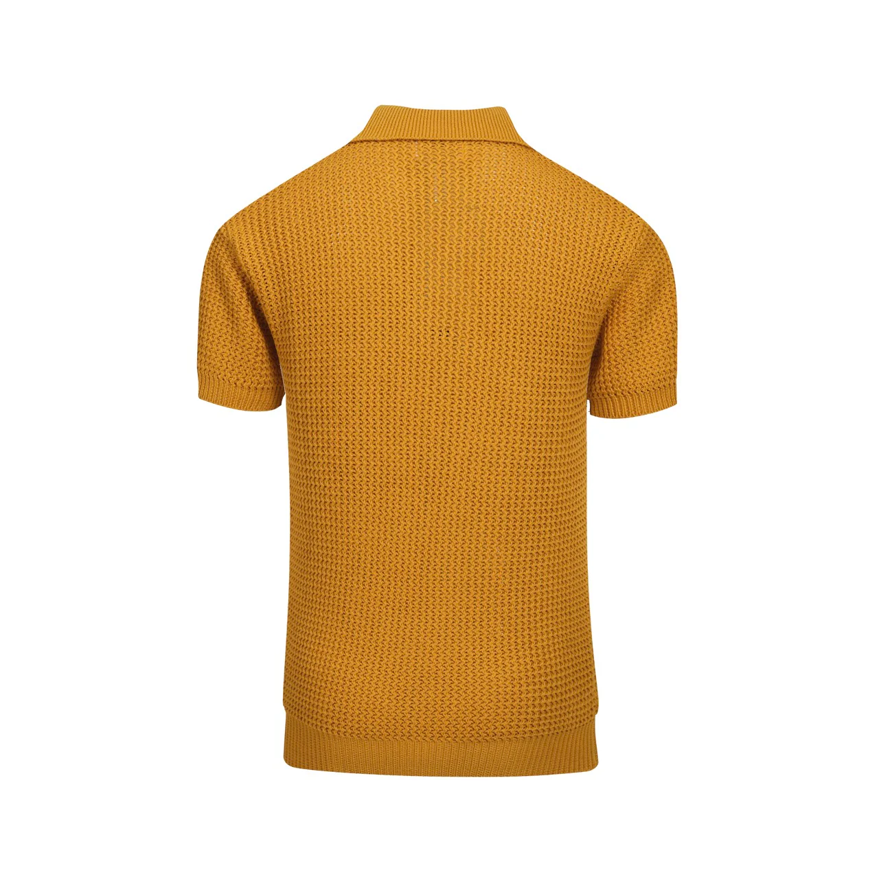 Men's khaki retro casual V-neck knitted polo shirt - Image 3