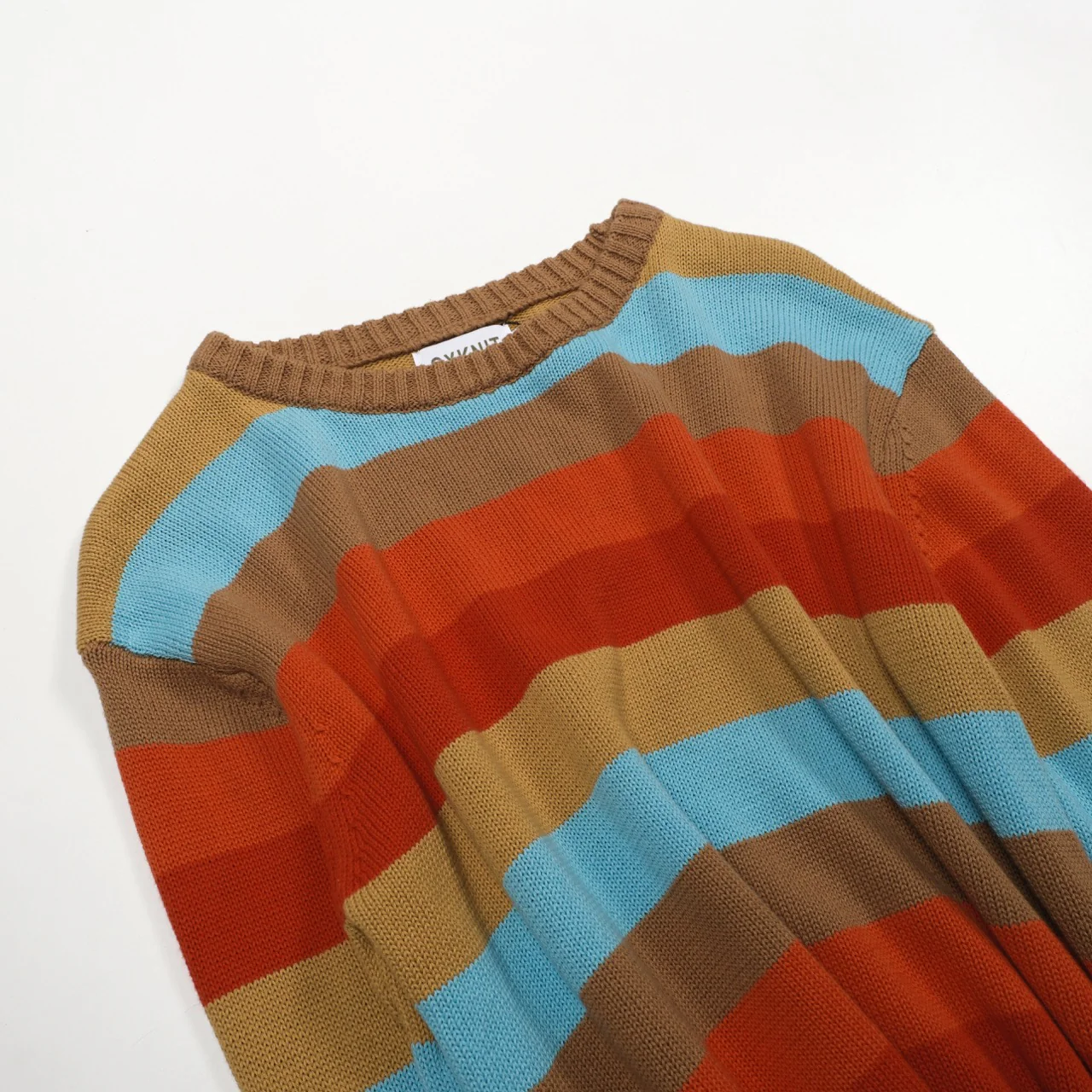 Men's multicolor artistic retro street jacquard round-neck knitwear - Image 9