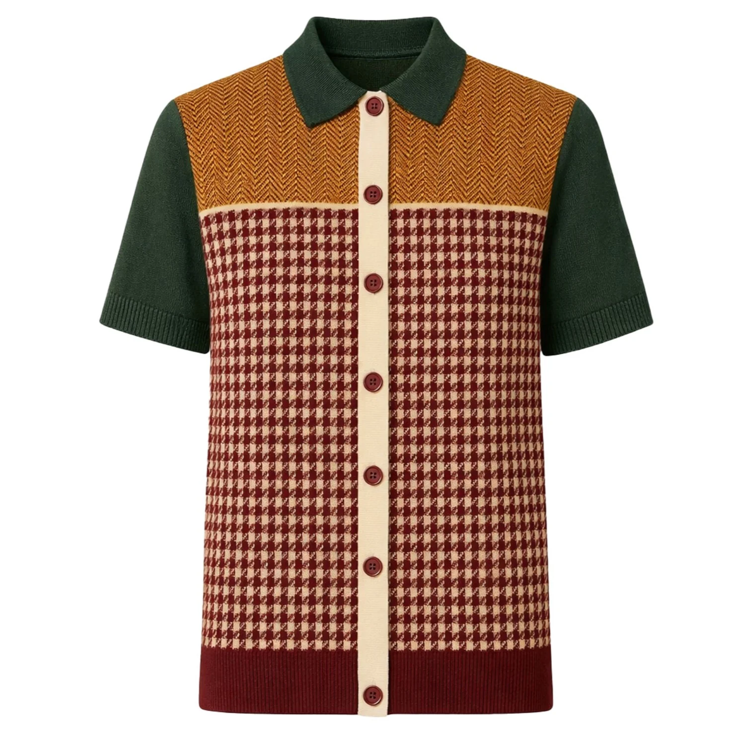 Men's Multicolor Retro Art Striped Knitted Cardigan