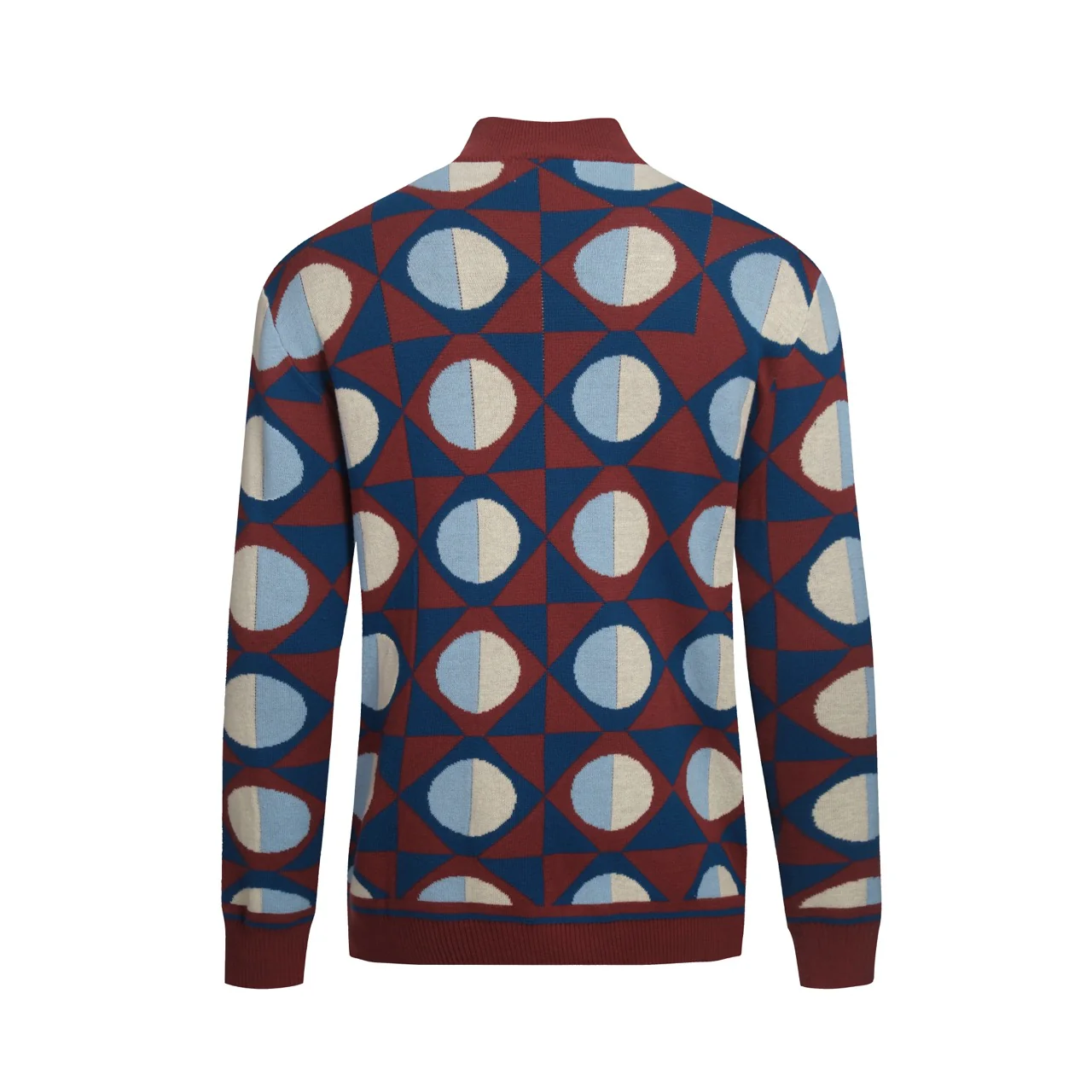 Men's multicolor retro artistic fashion high-neck knitwear - Image 3