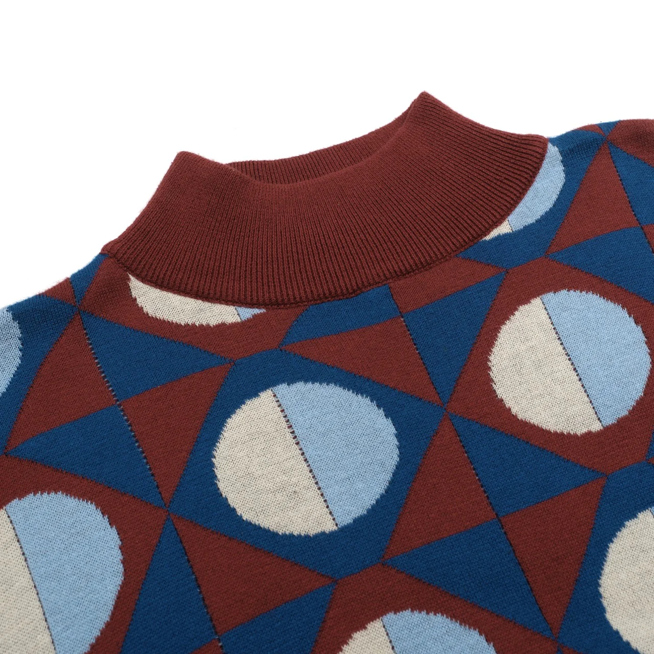 Men's multicolor retro artistic fashion high-neck knitwear - Image 4