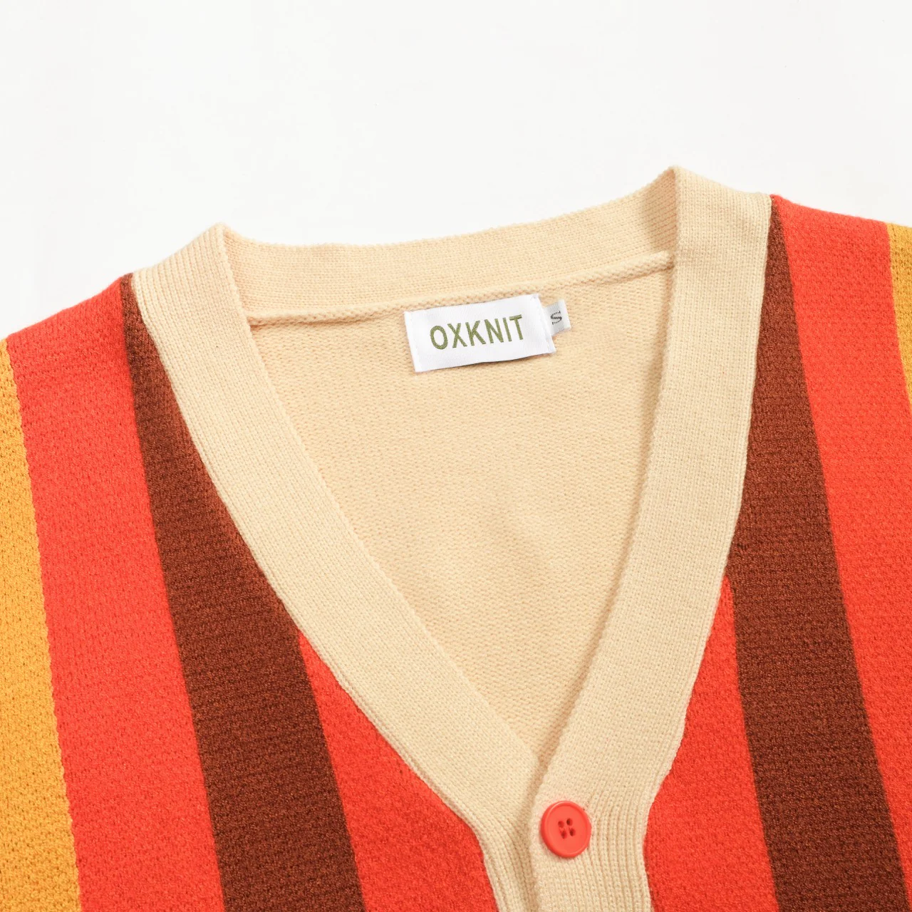 Men's multicolor striped jacquard sweater coat - Image 4