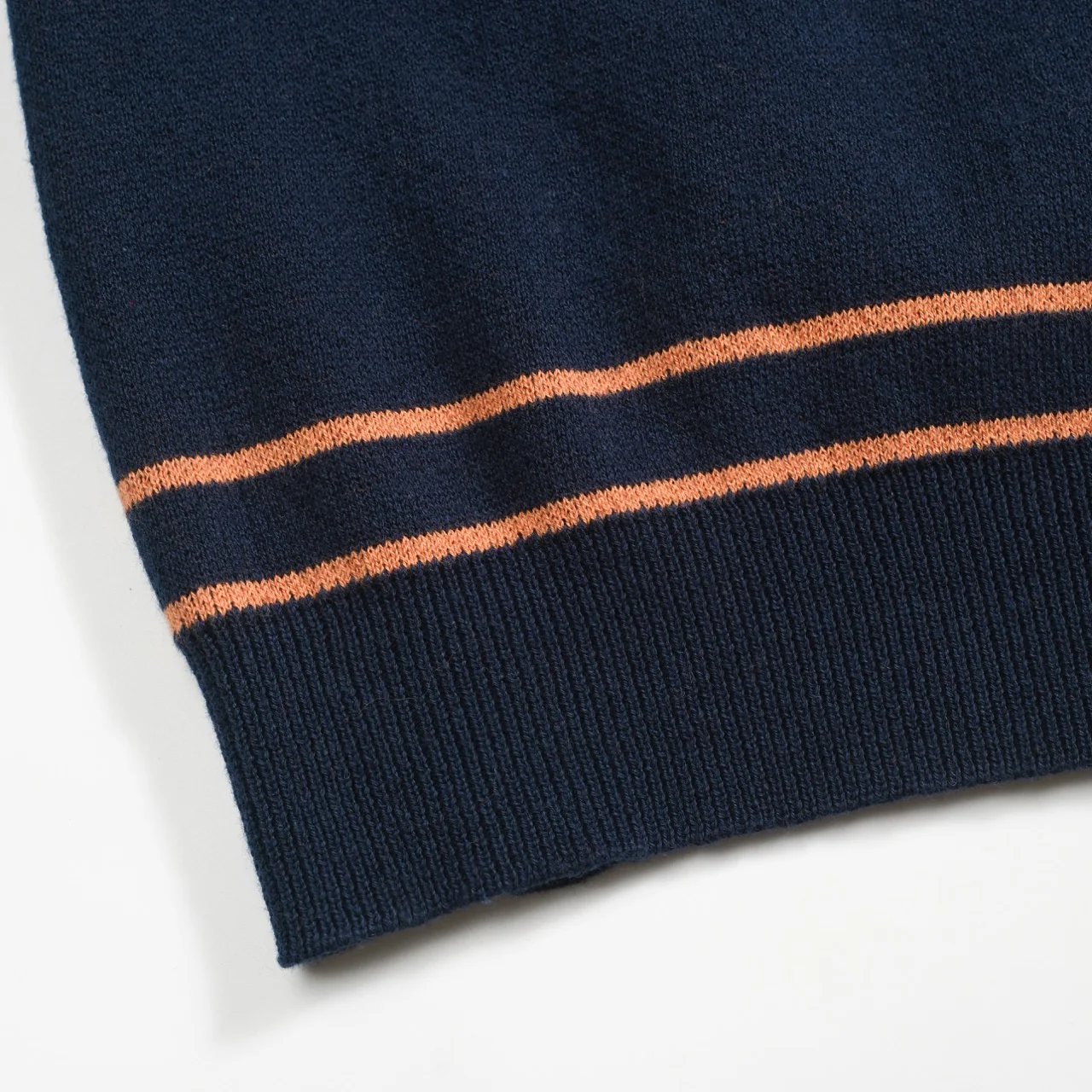 Men's navy Flying Crane art jacquard knitted polo shirt - Image 7