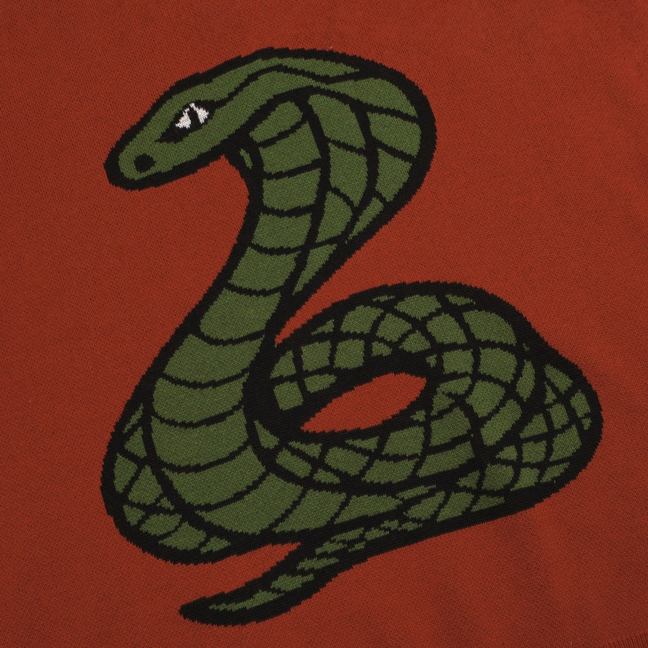 Men's orange snake jacquard V-neck knitwear - Image 2