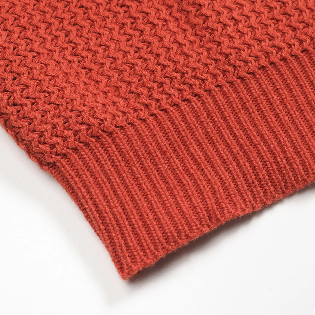 Mens orange brown vintage knit V-neck polo knitwear - Image 6
