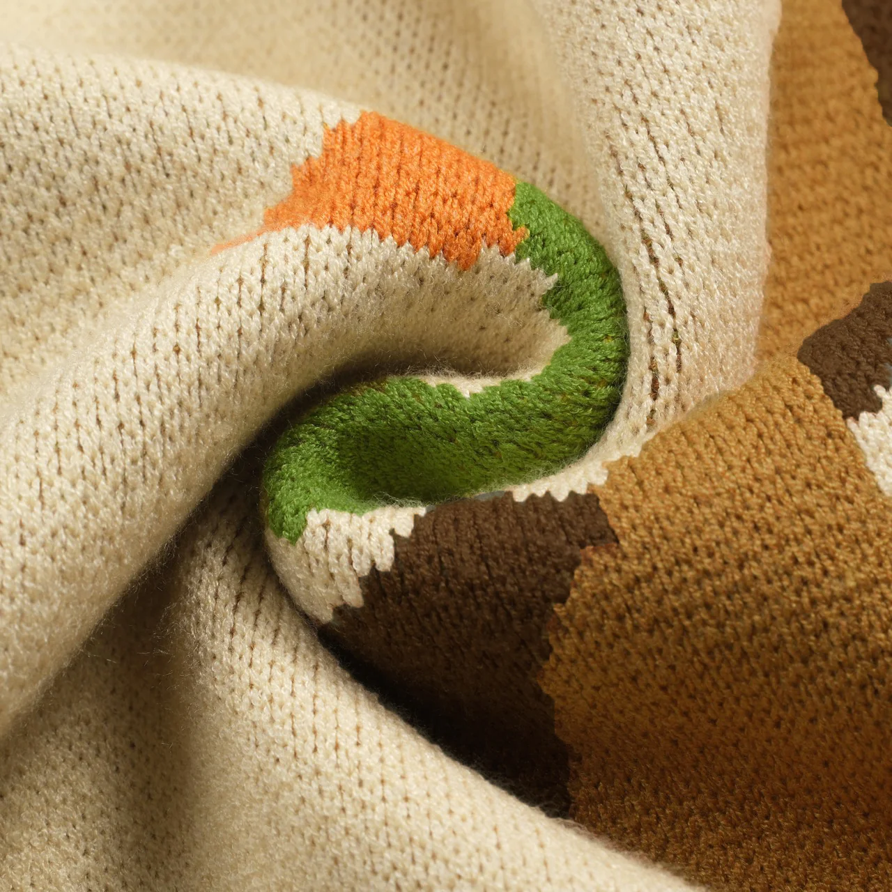 Men's orange duck jacquard vintage sweater - Image 2