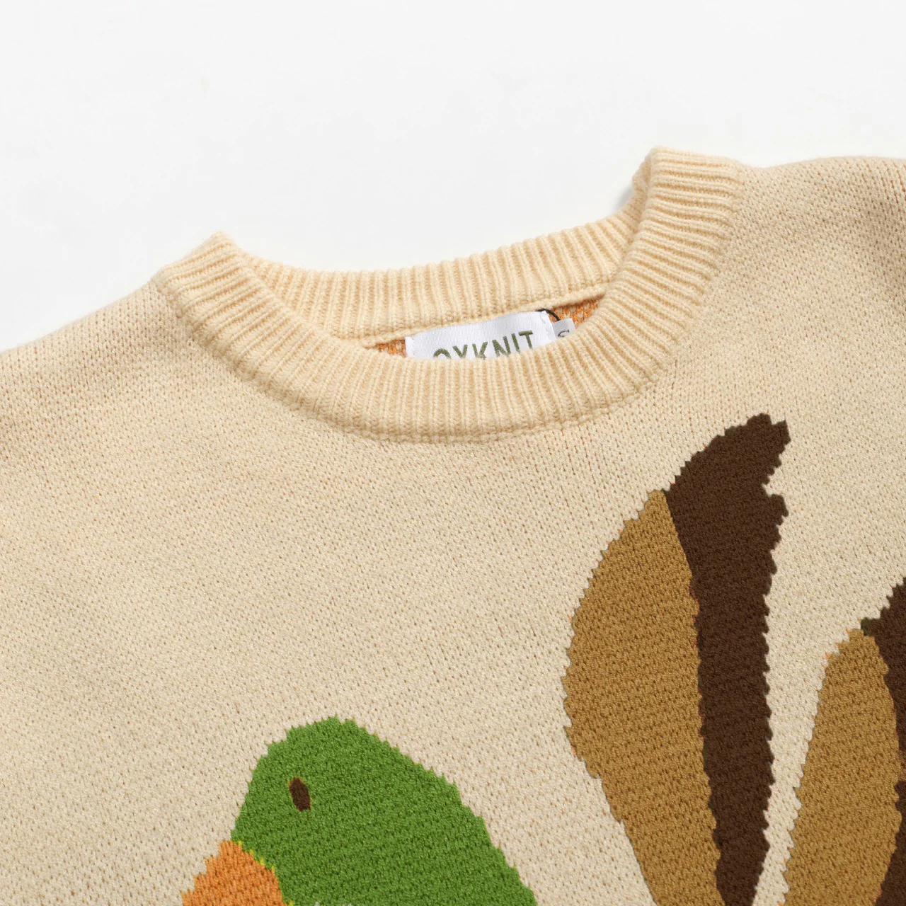 Men's orange duck jacquard vintage sweater - Image 3