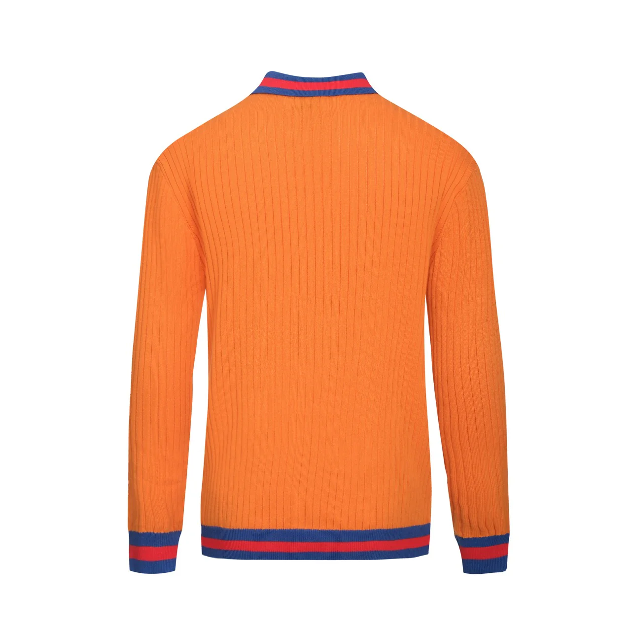 Men's orange pit texture retro knitted cardigan - Image 3