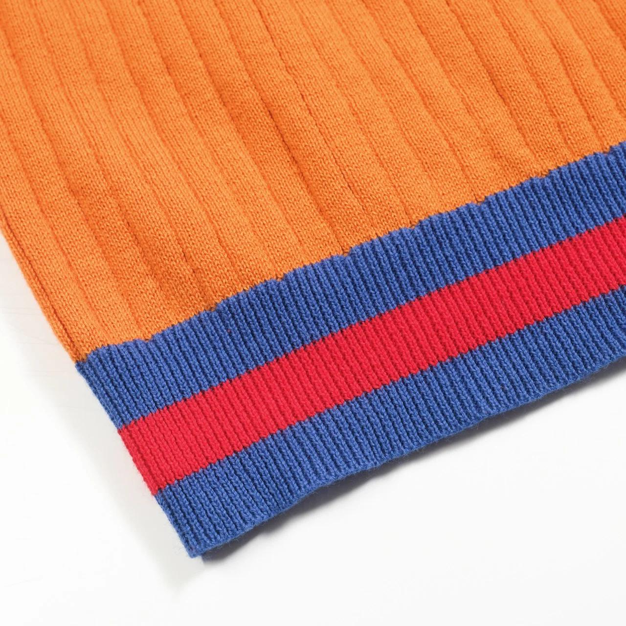 Men's orange pit texture retro knitted cardigan - Image 7