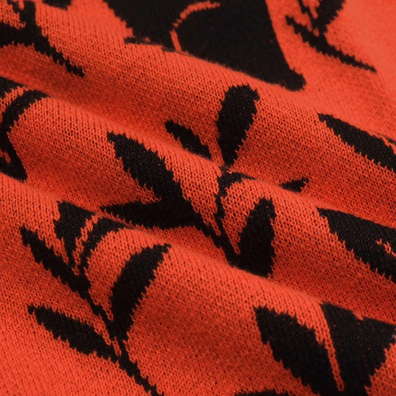 Men's orange rabbit plant jacquard cardigan - Image 8