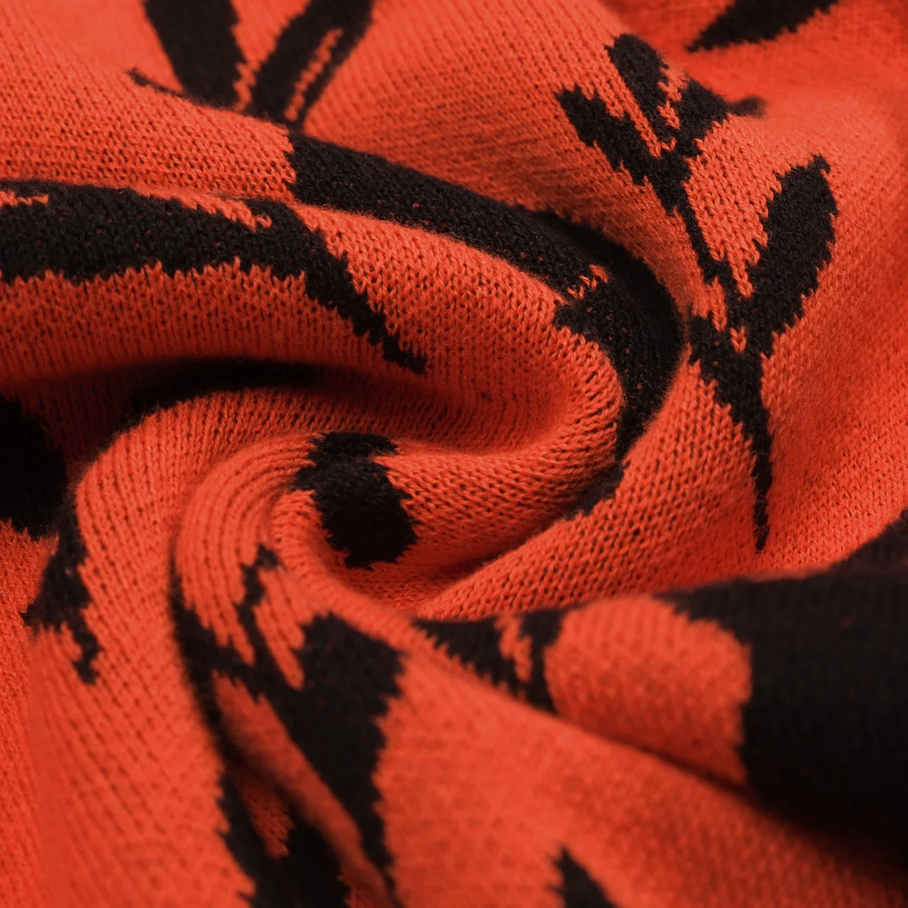 Men's orange rabbit plant jacquard cardigan - Image 9