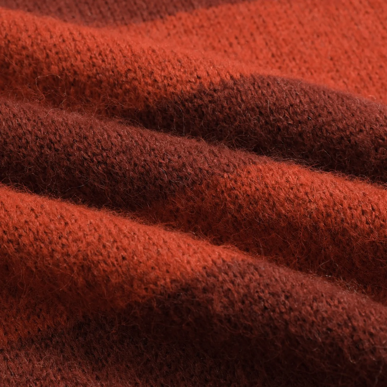 Men's orange striped plush knitted sweater - Image 2