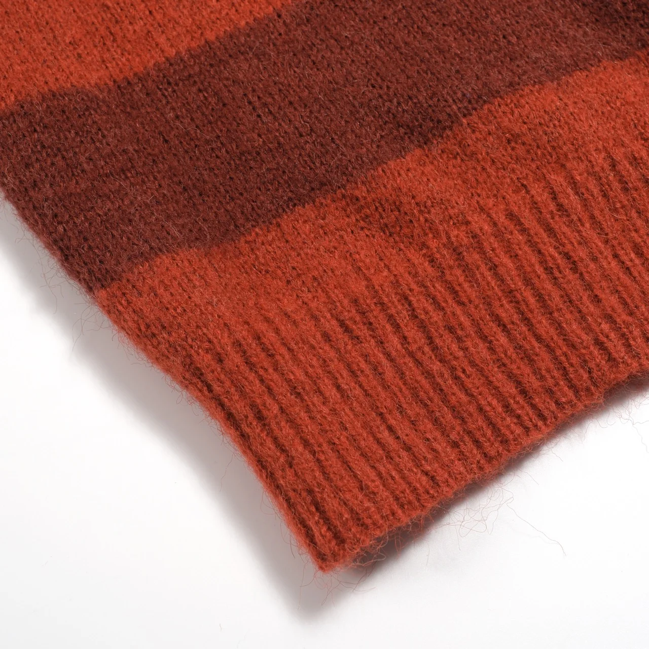 Men's orange striped plush knitted sweater - Image 7