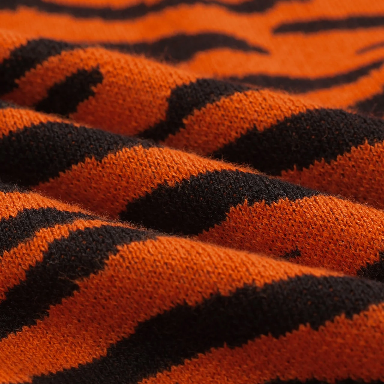 Men's orange striped zipper cardigan - Image 2
