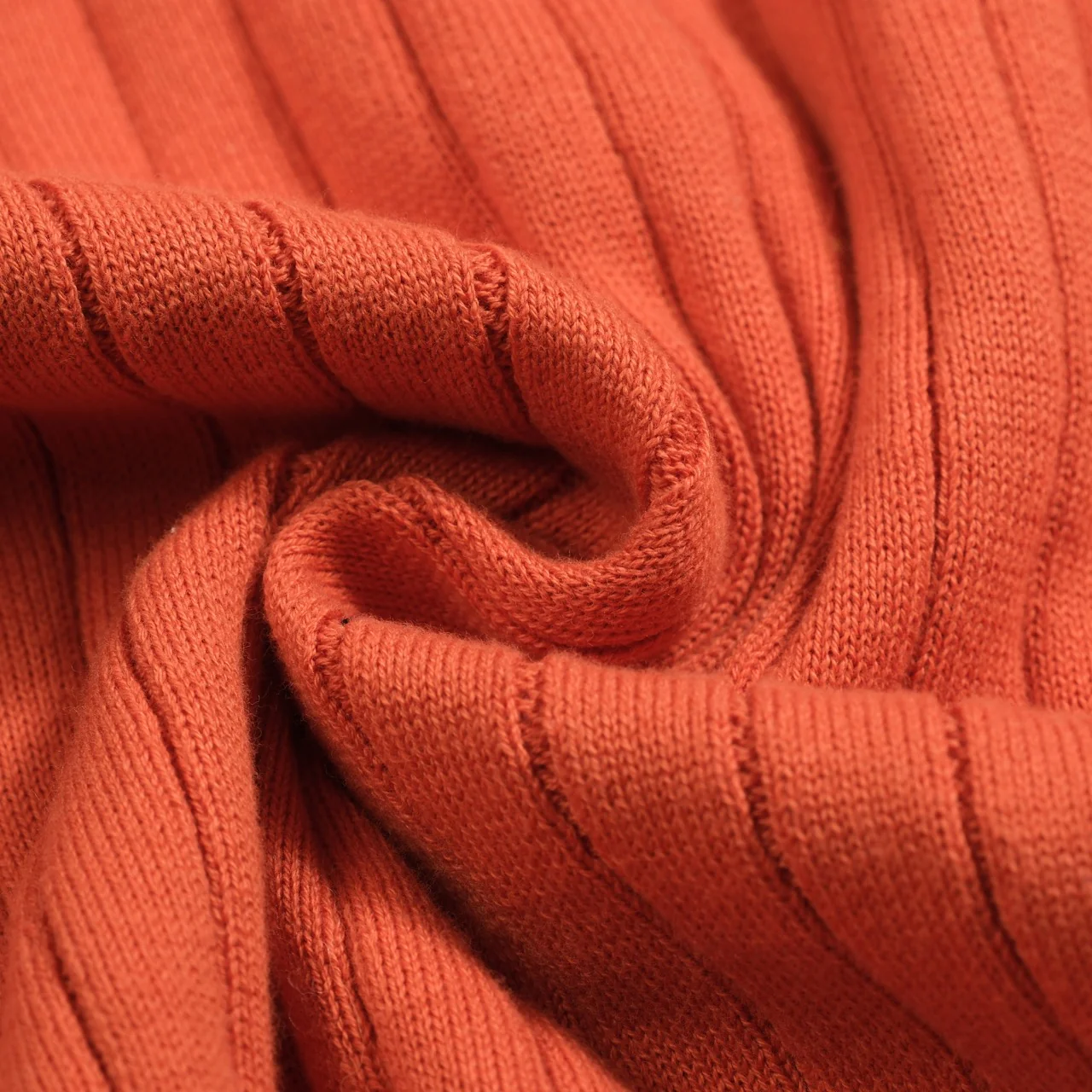 Mens orange vertical pit striped knitted polo shirt - Image 10
