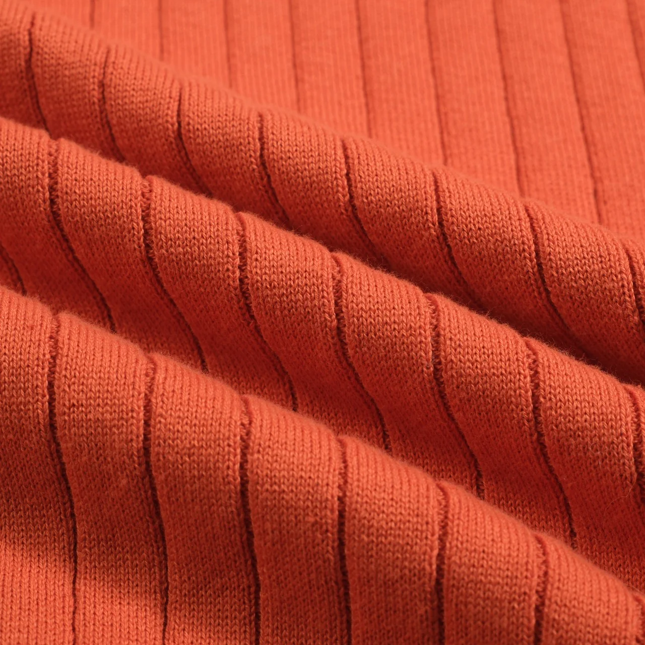 Mens orange vertical pit striped knitted polo shirt - Image 2