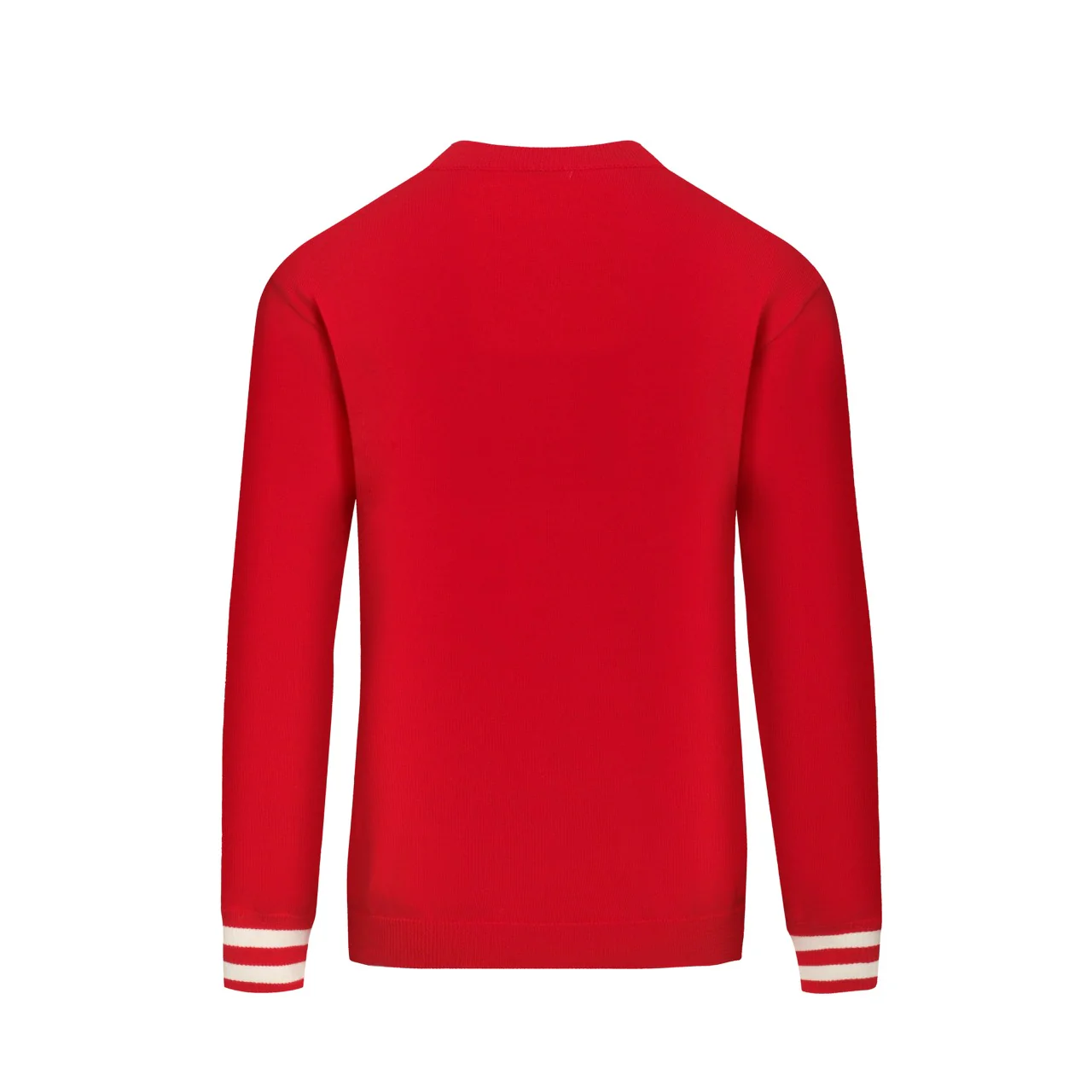 Men's red diamond checked V-neck knitwear - Image 3
