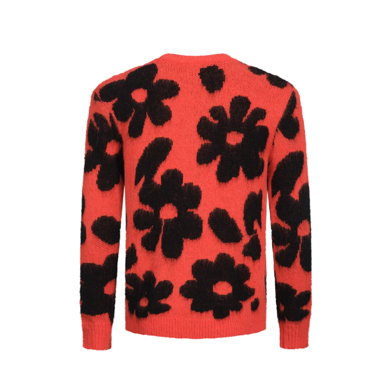 Men's red floral plush knit sweater - Image 3