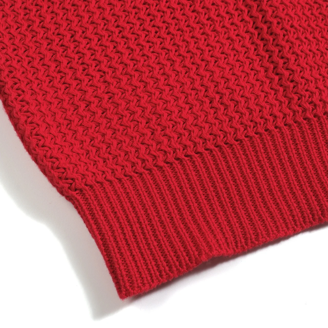 Men's red retro casual V-neck knitted polo shirt - Image 7