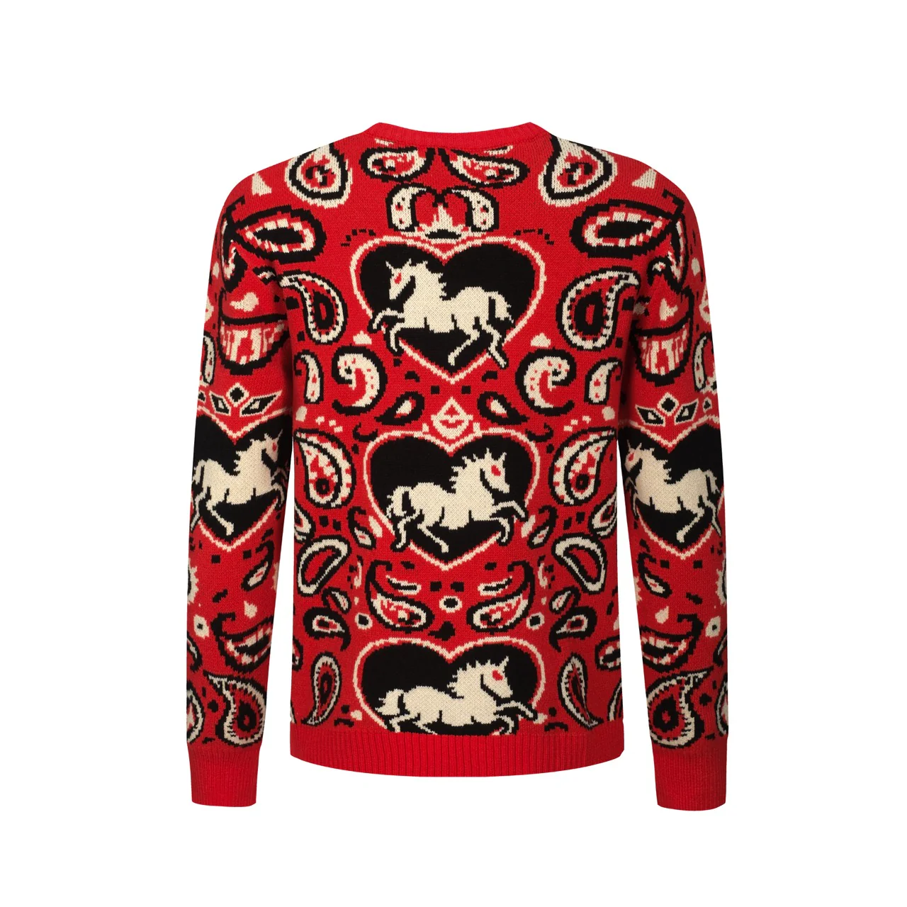 Men's red vintage animal Paisley sweater - Image 3
