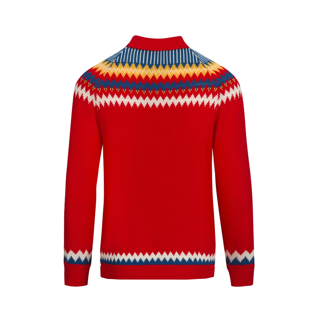 Men's red vintage knitted polo shirt - Image 3