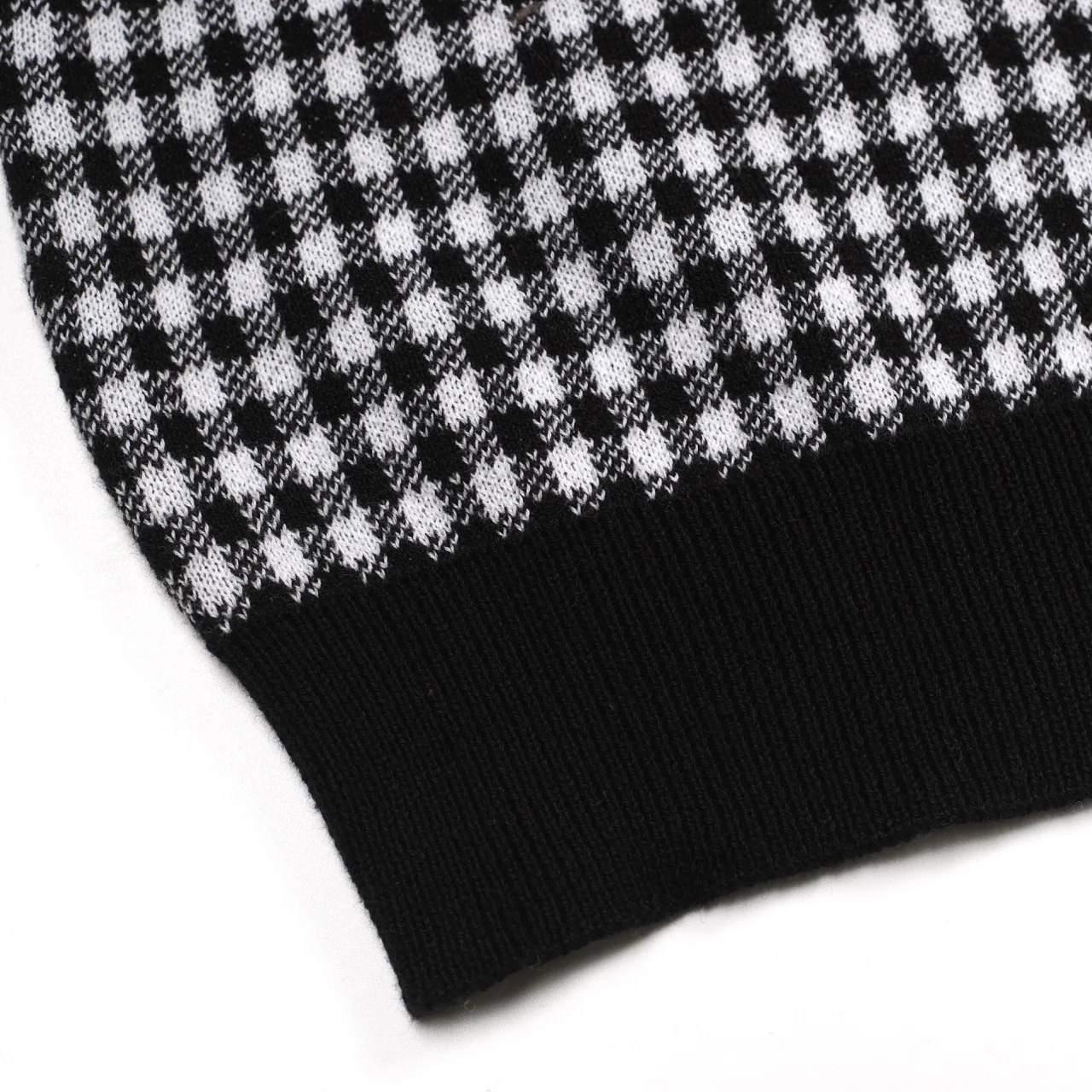Men's retro black fashionable street top pattern jacquard polo shirt - Image 7
