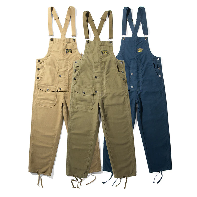 Men's Retro Casual Navy Deck Cargo Overalls - Image 7