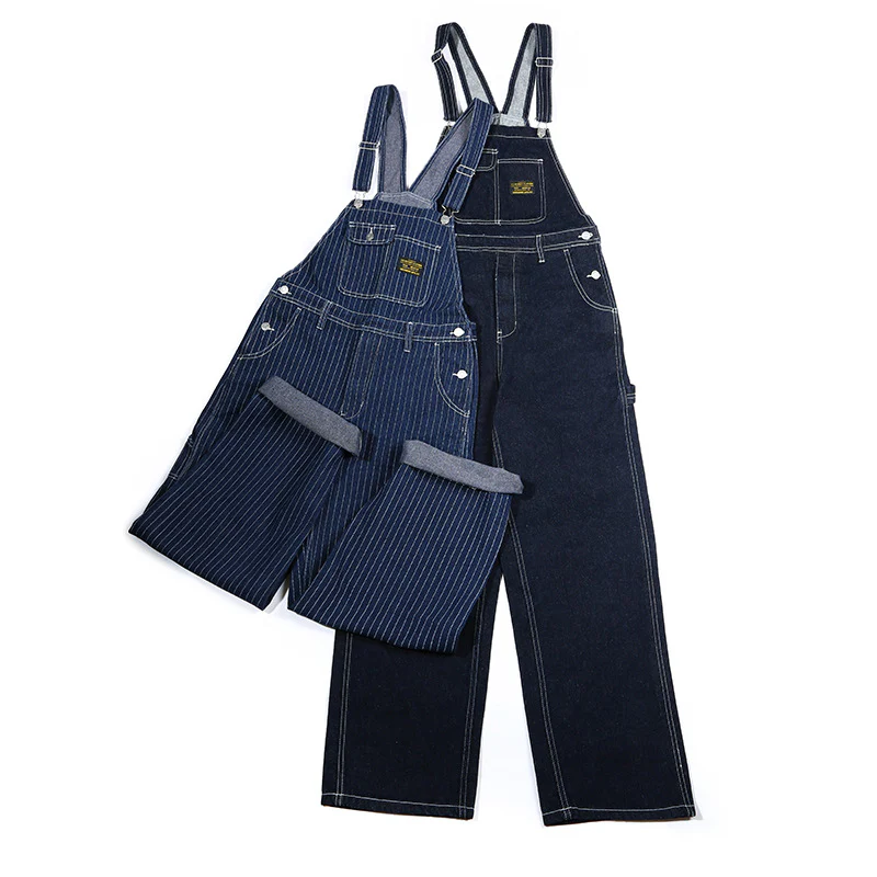 Men's Retro Casual Striped Denim Jumpsuit - Image 6