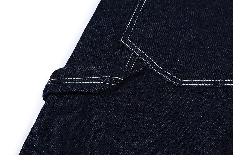 Men's Retro Casual Striped Denim Jumpsuit - Image 8