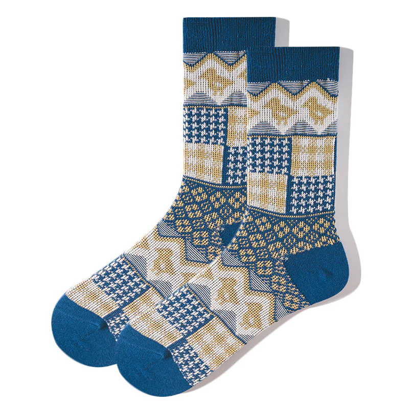 Men's Retro Ethnic Style Bold Stripe Socks - Image 3