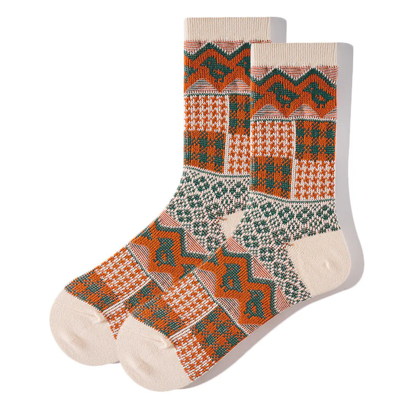 Men's Retro Ethnic Style Bold Stripe Socks - Image 4