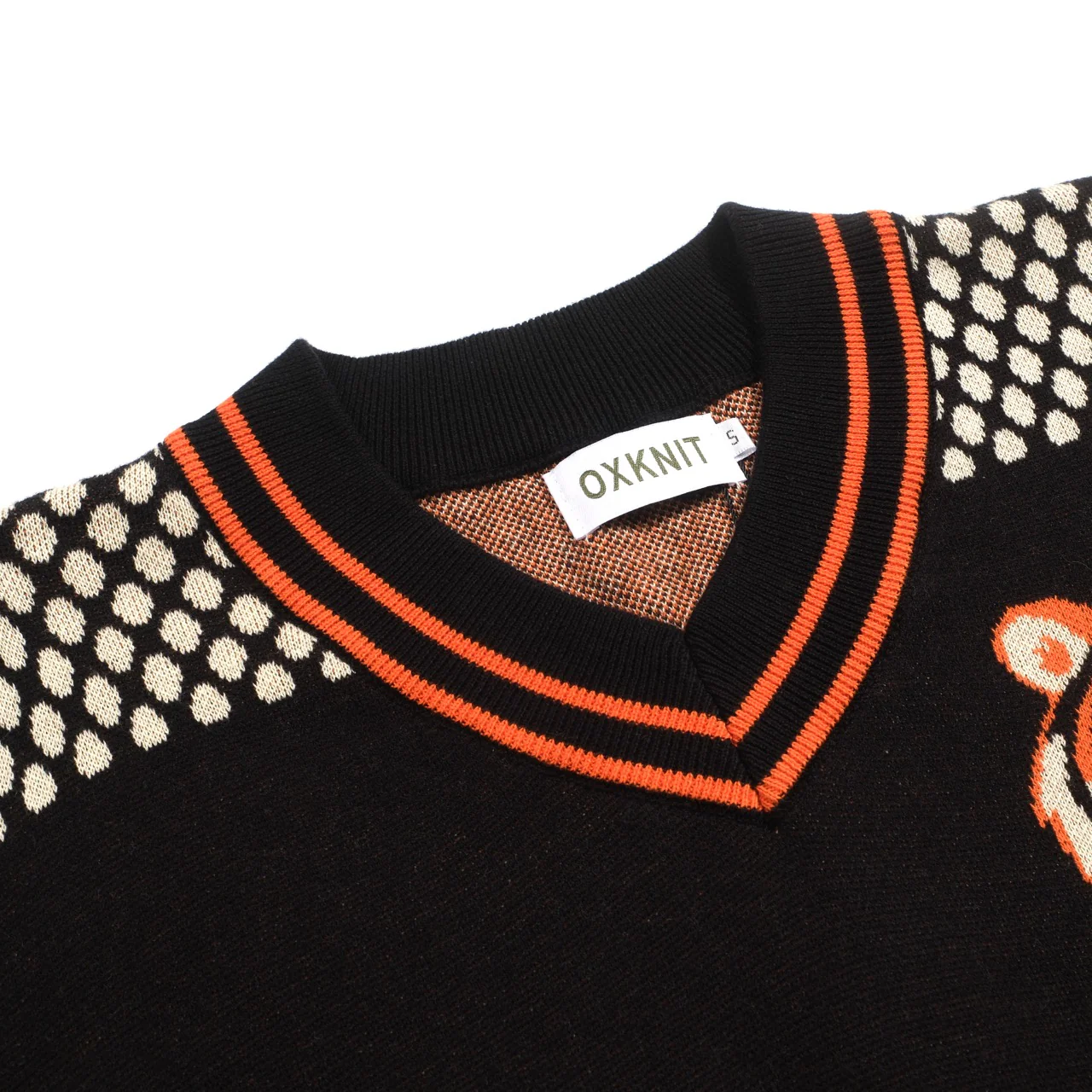 Men's retro jacquard knitted V-neck T-shirt - Image 4