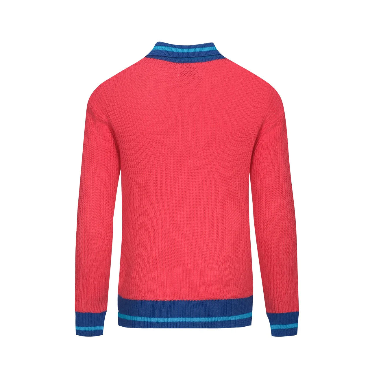 Men's rose red texture feel pit V-neck polo shirt - Image 3