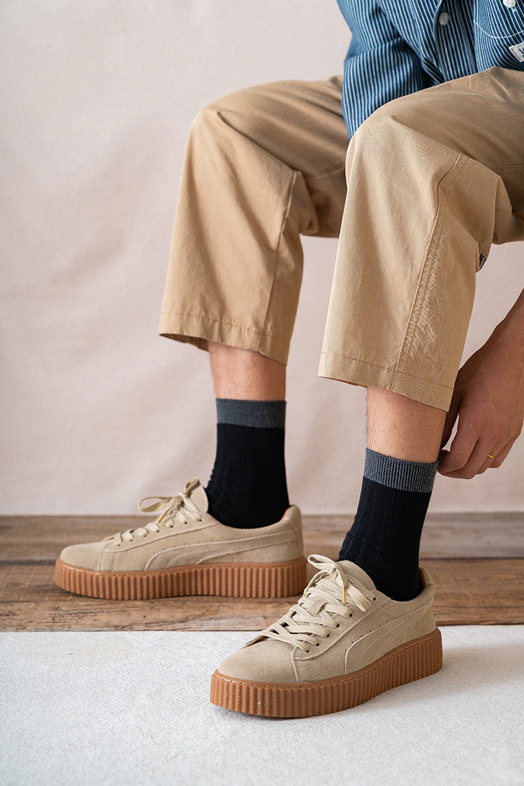Men's Socks Autumn and Winter Cotton Color Matching Basic All-Matching Tube Socks - Image 24