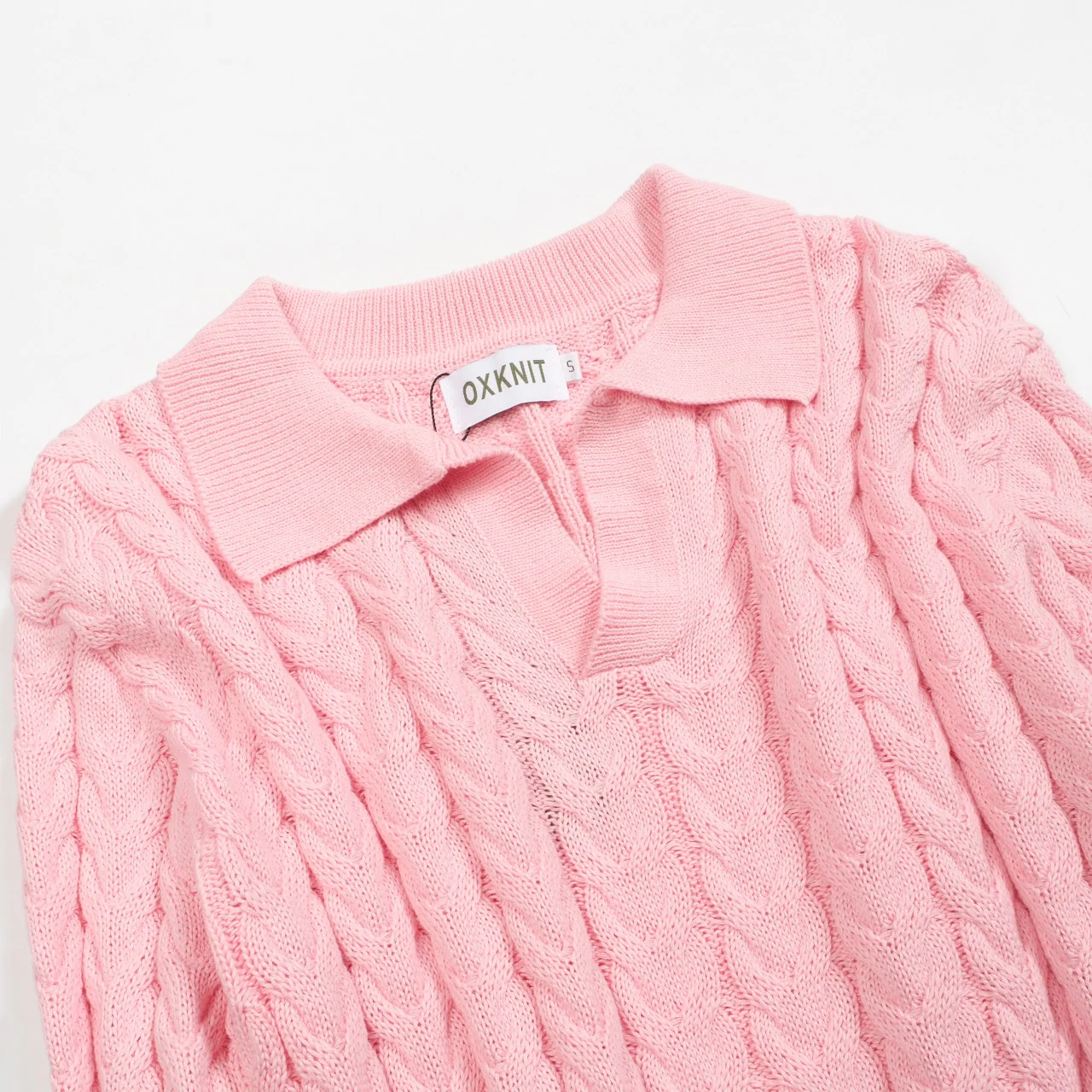 Men's twist knitted pink retro knitwear - Image 10
