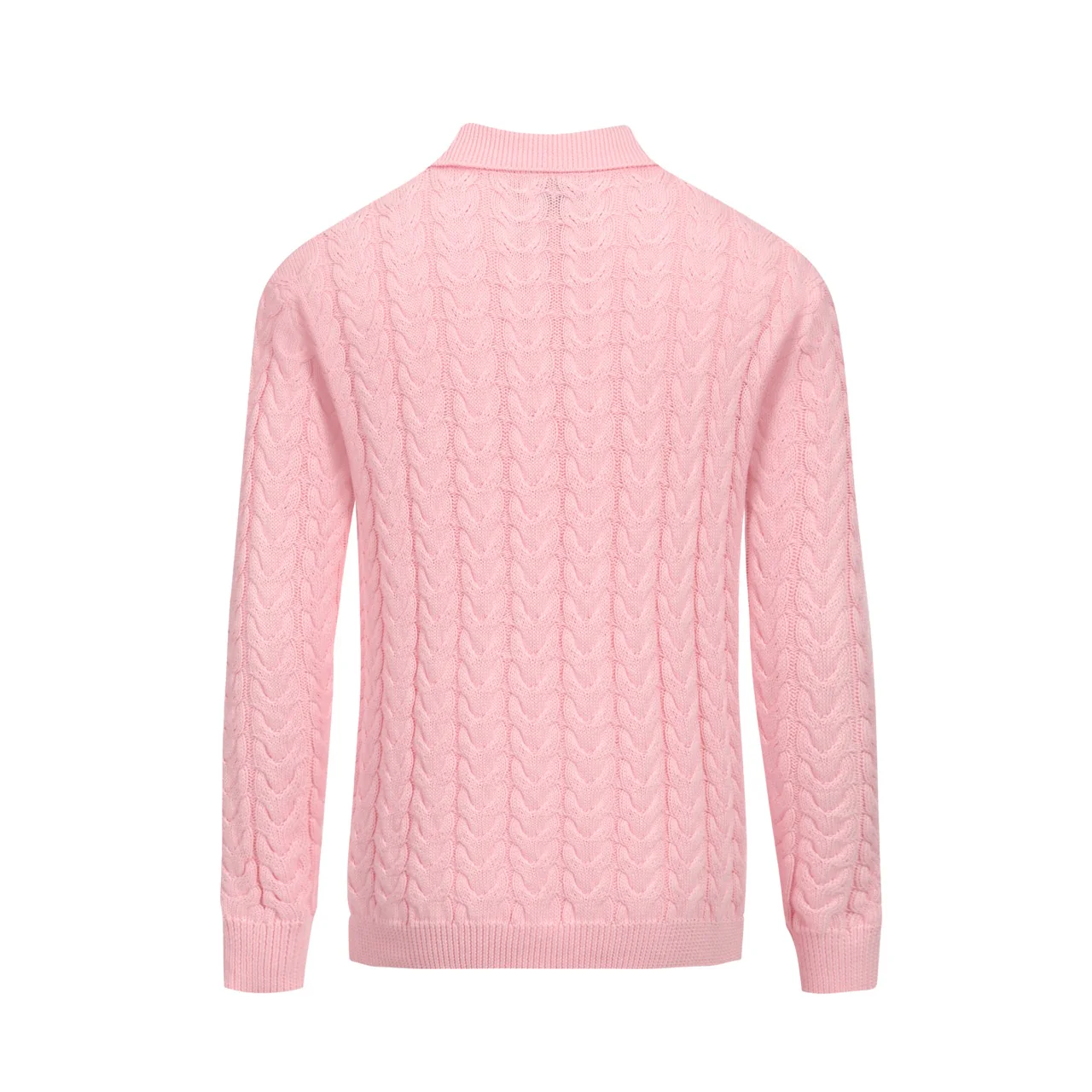 Men's twist knitted pink retro knitwear - Image 3