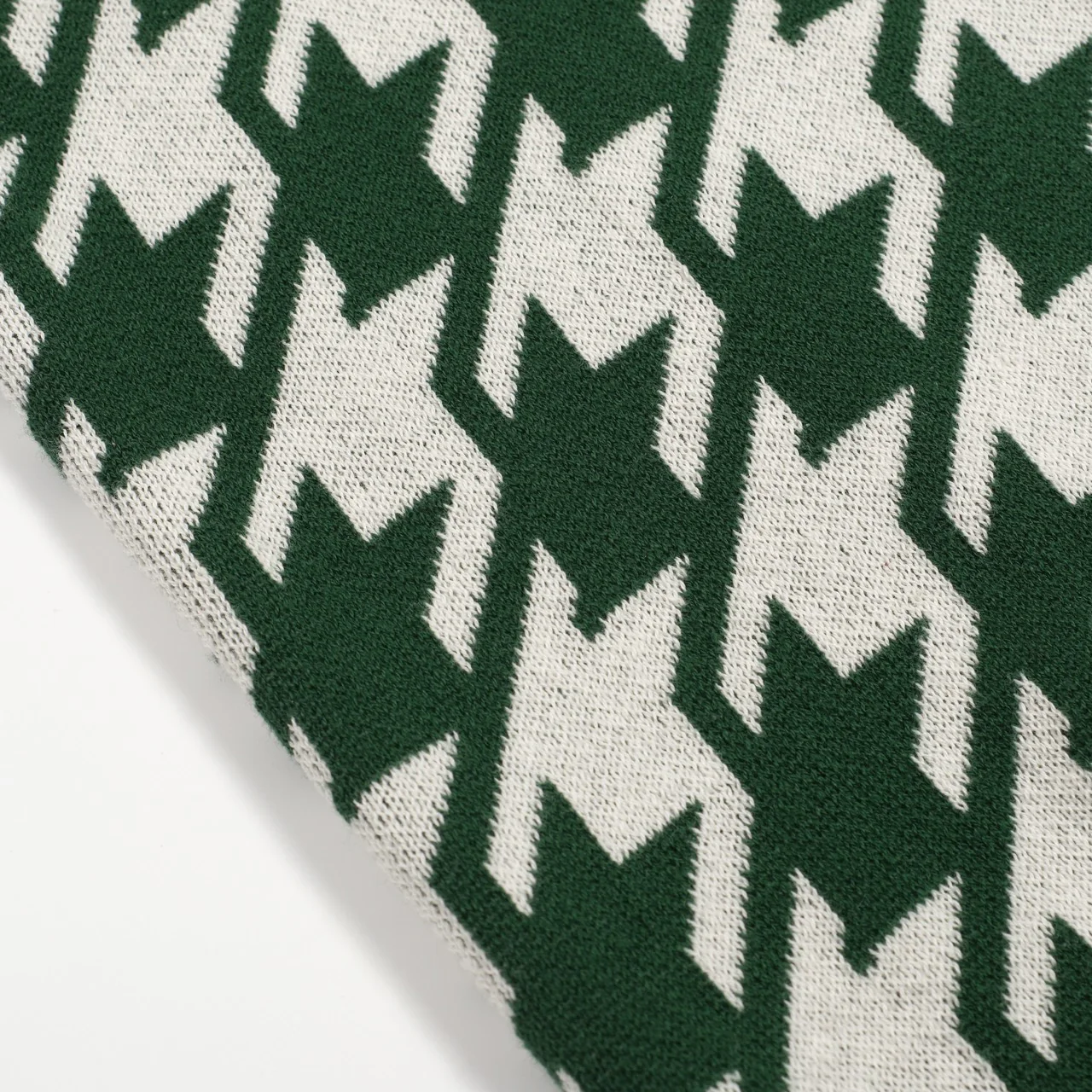 Men's vintage green vintage jacquard knitted cardigan - Image 2