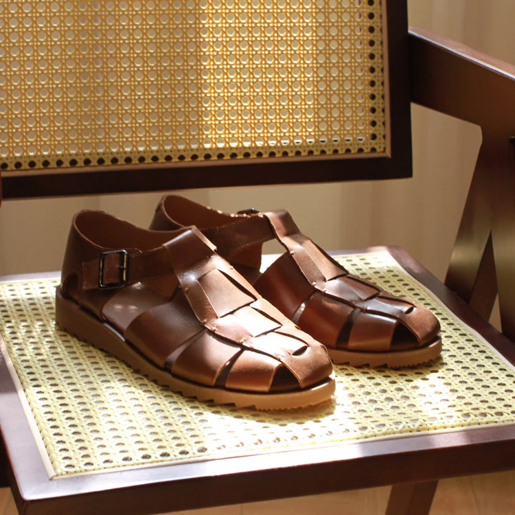 Men's Vintage Versatile Handmade Casual Gurkha Sandals Roman Sandals - Image 16