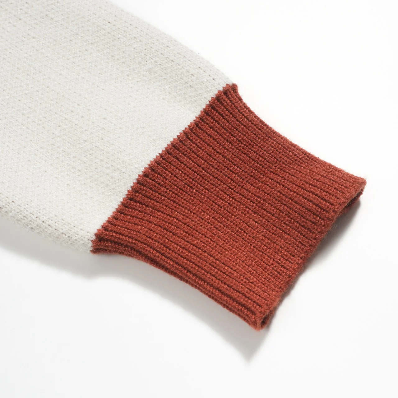 Men's red brown 1960s vintage jacquard sweater - Image 7