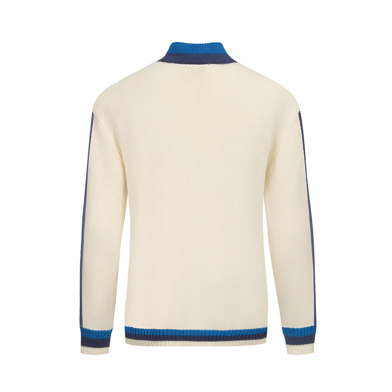 Men's white fashionable artistic striped knitwear - Image 3