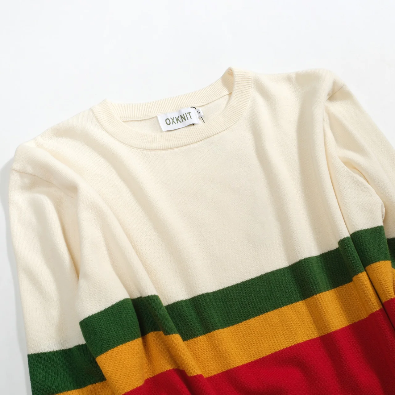 Men's white vintage aesthetic striped casual knitwear - Image 8