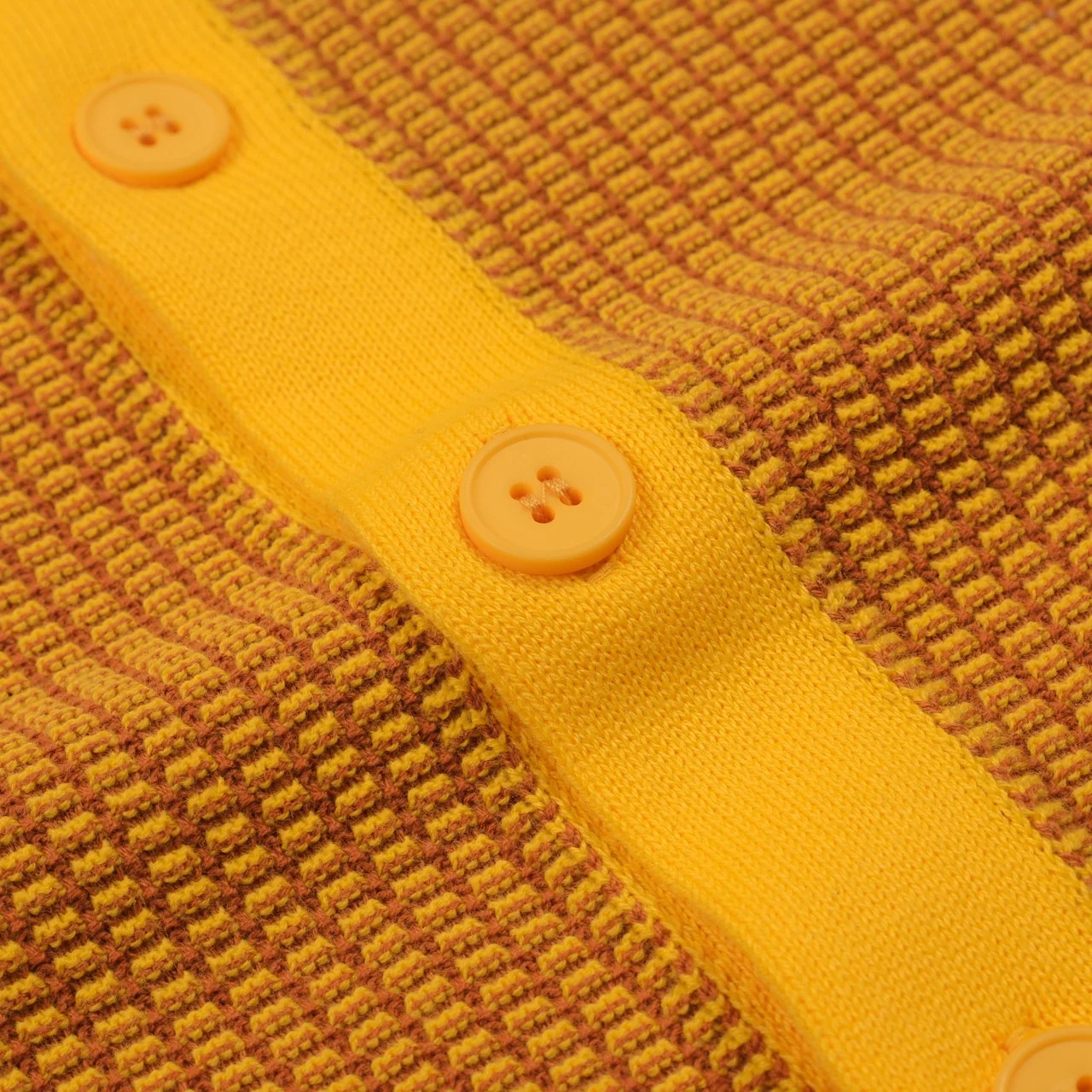 Men's yellow retro fashionable street art cardigan - Image 5