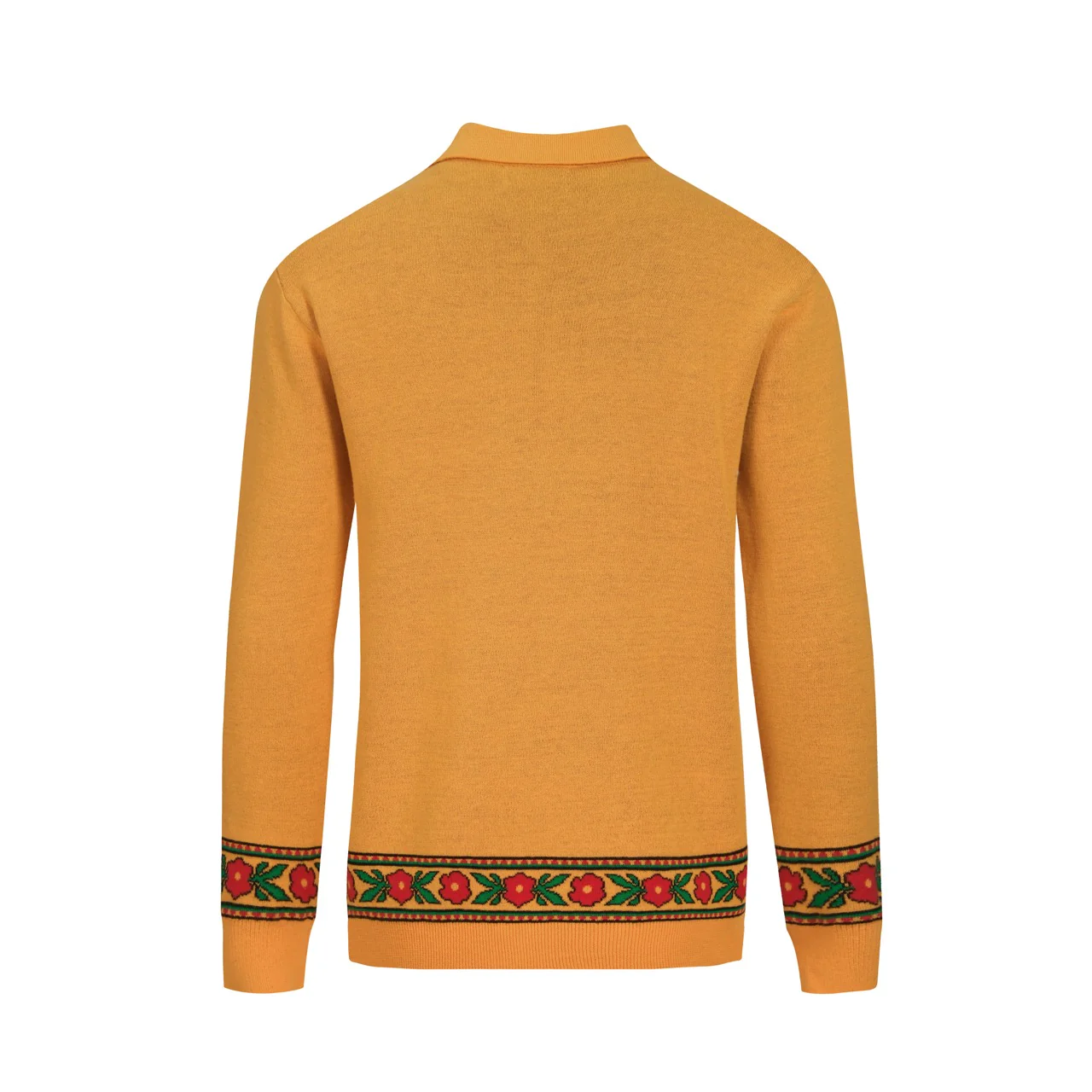 Men's yellow tiger Plant jacquard vintage knit cardigan - Image 3