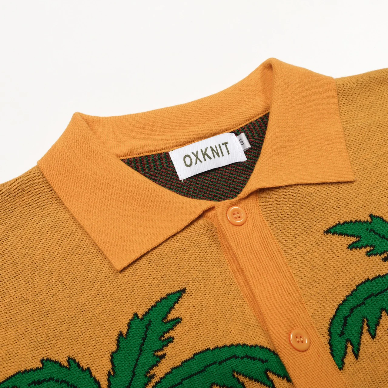 Men's yellow tiger Plant jacquard vintage knit cardigan - Image 4