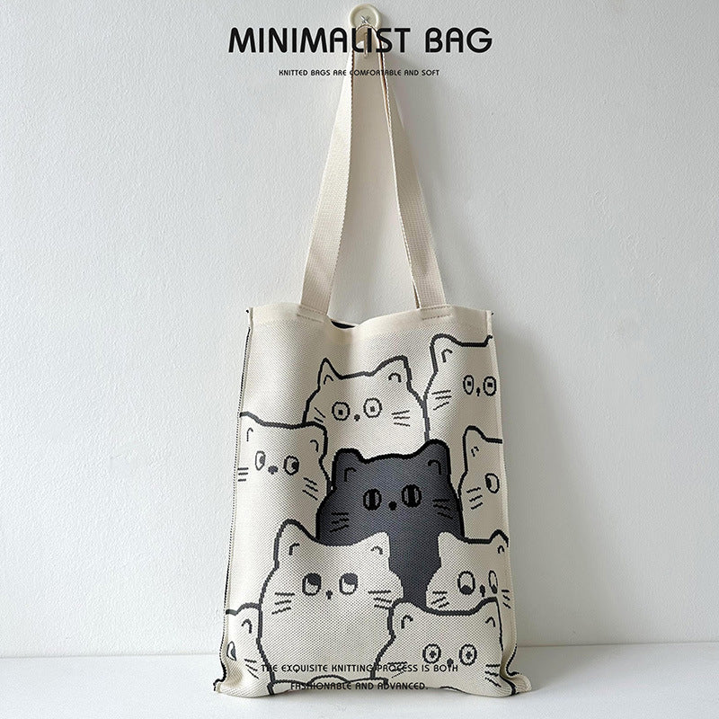 Panda-Cat Knitted Shoulder Bag - Image 10