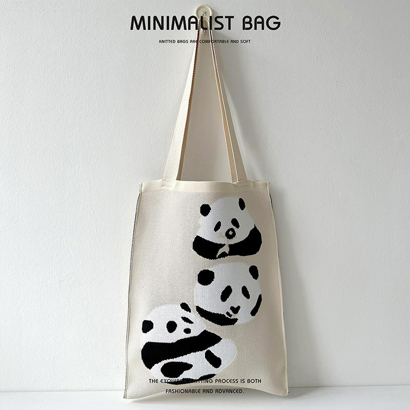 Panda-Cat Knitted Shoulder Bag - Image 11